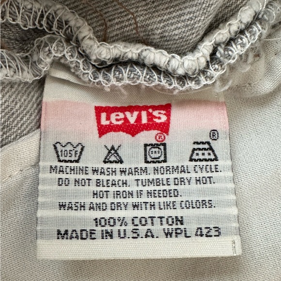 Vintage 90’s Levi’s 501 Button Fly USA Made Straight 32x32 🔥 Light Gray - Picture 7 of 15